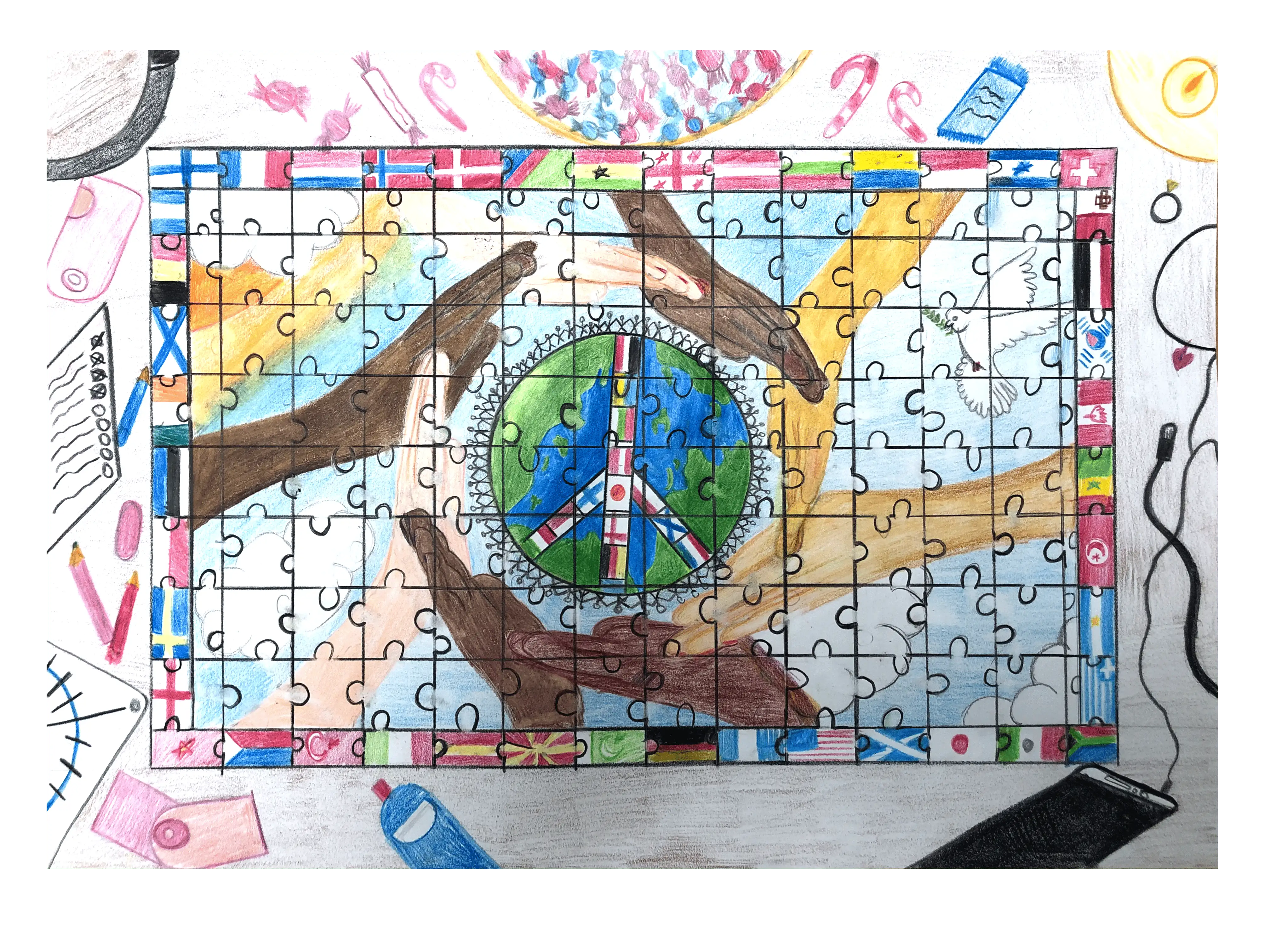 Friedensplakat von Hannah Kayser (8d)